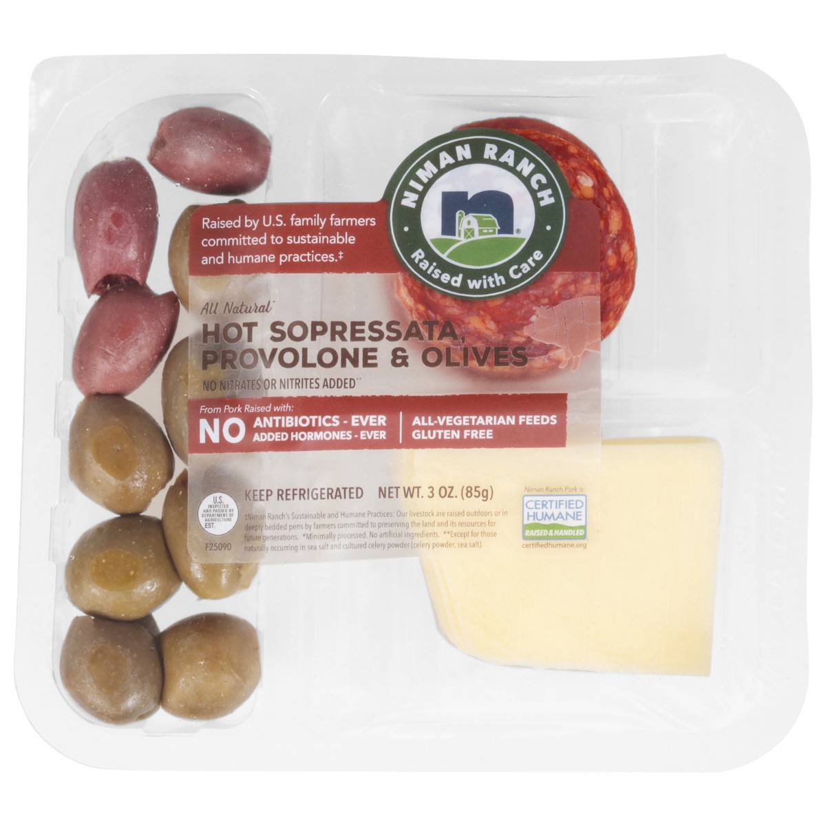 slide 7 of 14, Niman Ranch All Natural Hot Sopressata Provolone & Olives 3 oz, 3 oz