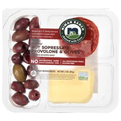 Niman Ranch All Natural Hot Sopressata, Provolone & Olives 3 oz