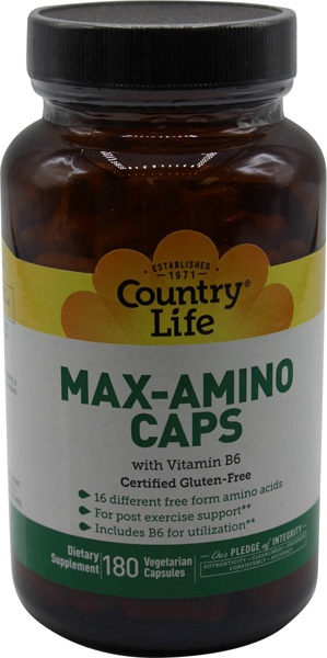 slide 1 of 1, Country Life Max-Amino Caps Dietary Supplement, 180 ct