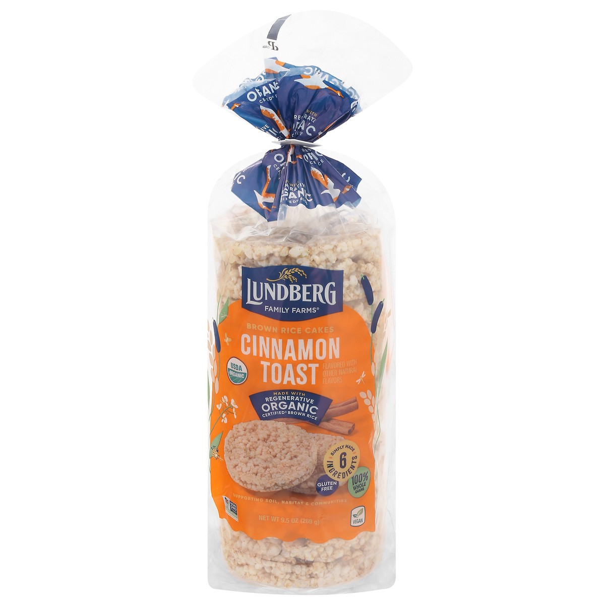 slide 1 of 12, Lundberg Family Farms Brown Cinnamon Toast Rice Cakes 9.5 oz, 9.5 oz