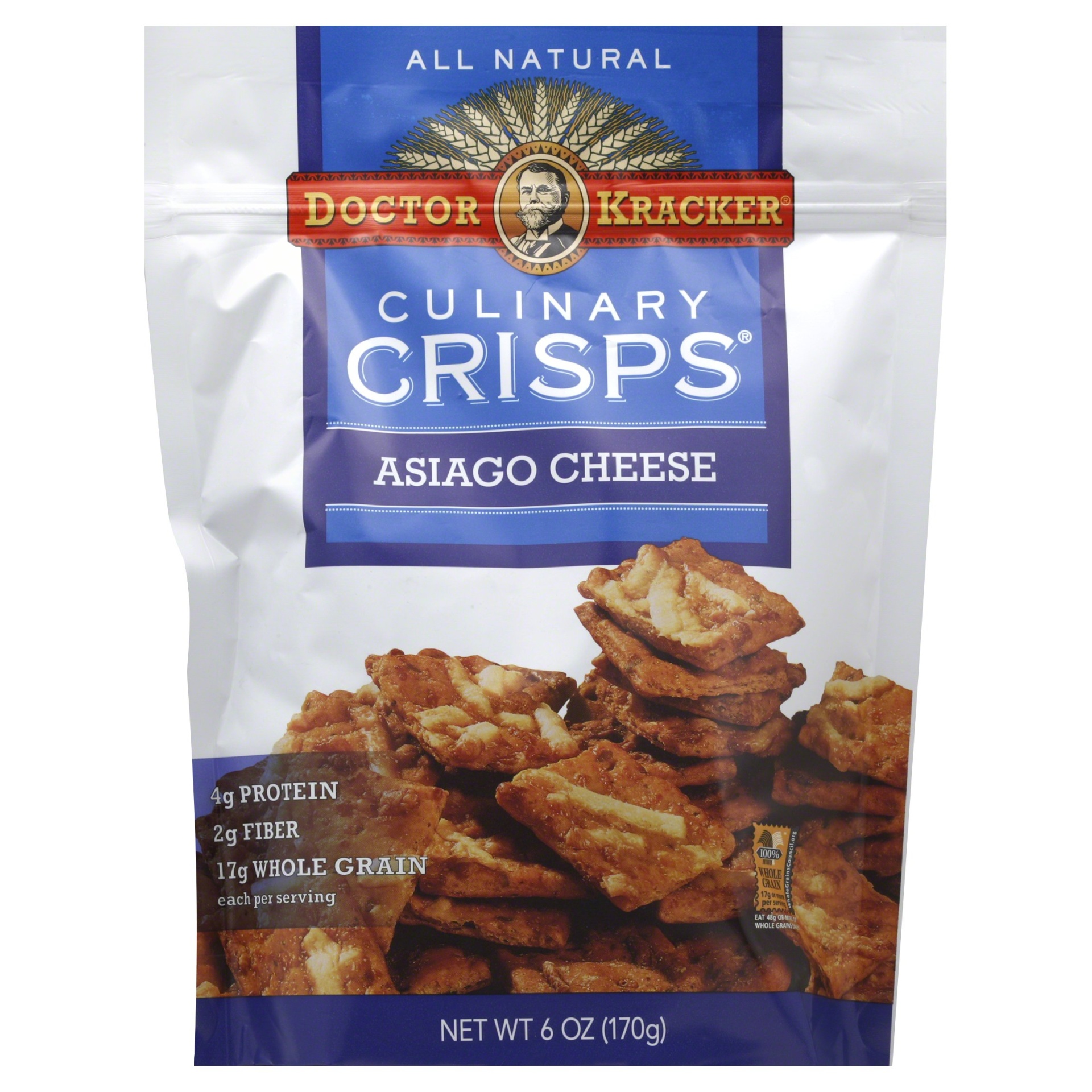 slide 1 of 1, Doctor Kracker Culinary Crisps Asiago Cheese, 5 oz