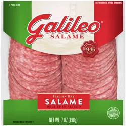 Galileo Salame Deli Thin Sliced Italian Dry Salame, 7 oz