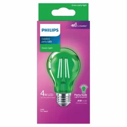 Philips 4-Watt (40-Watt) A19 Led Dimmable Green Light Bulb