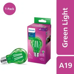 Philips 4-Watt (40-Watt) A19 Led Dimmable Green Light Bulb