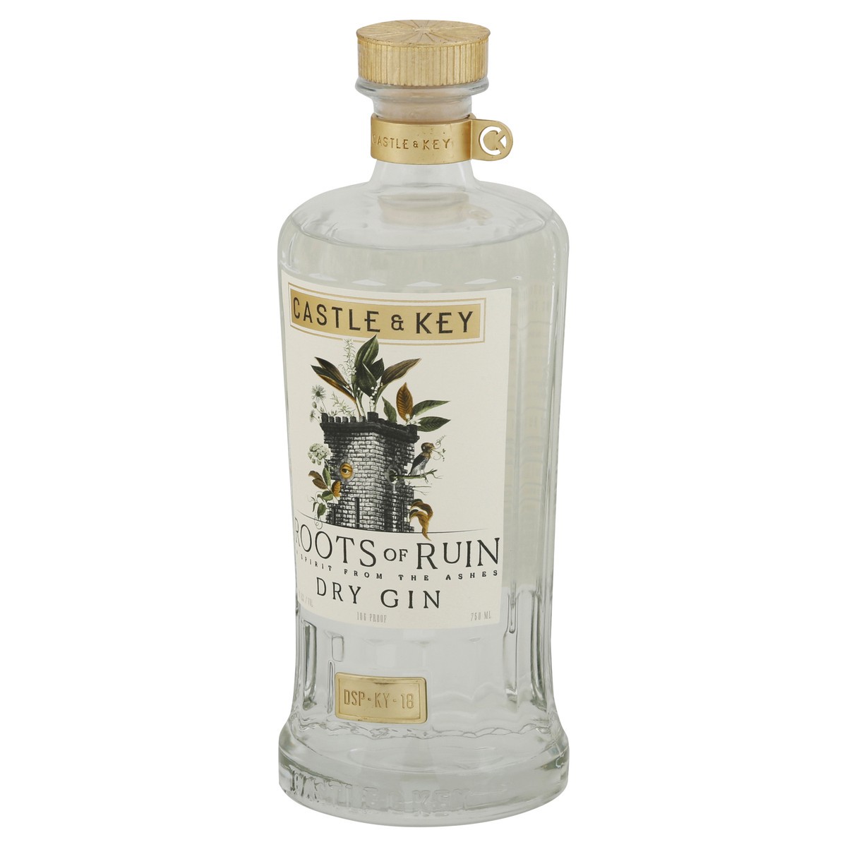 slide 3 of 9, Castle & Key Gin, Dry, Roots Of Ruin, 750 ml