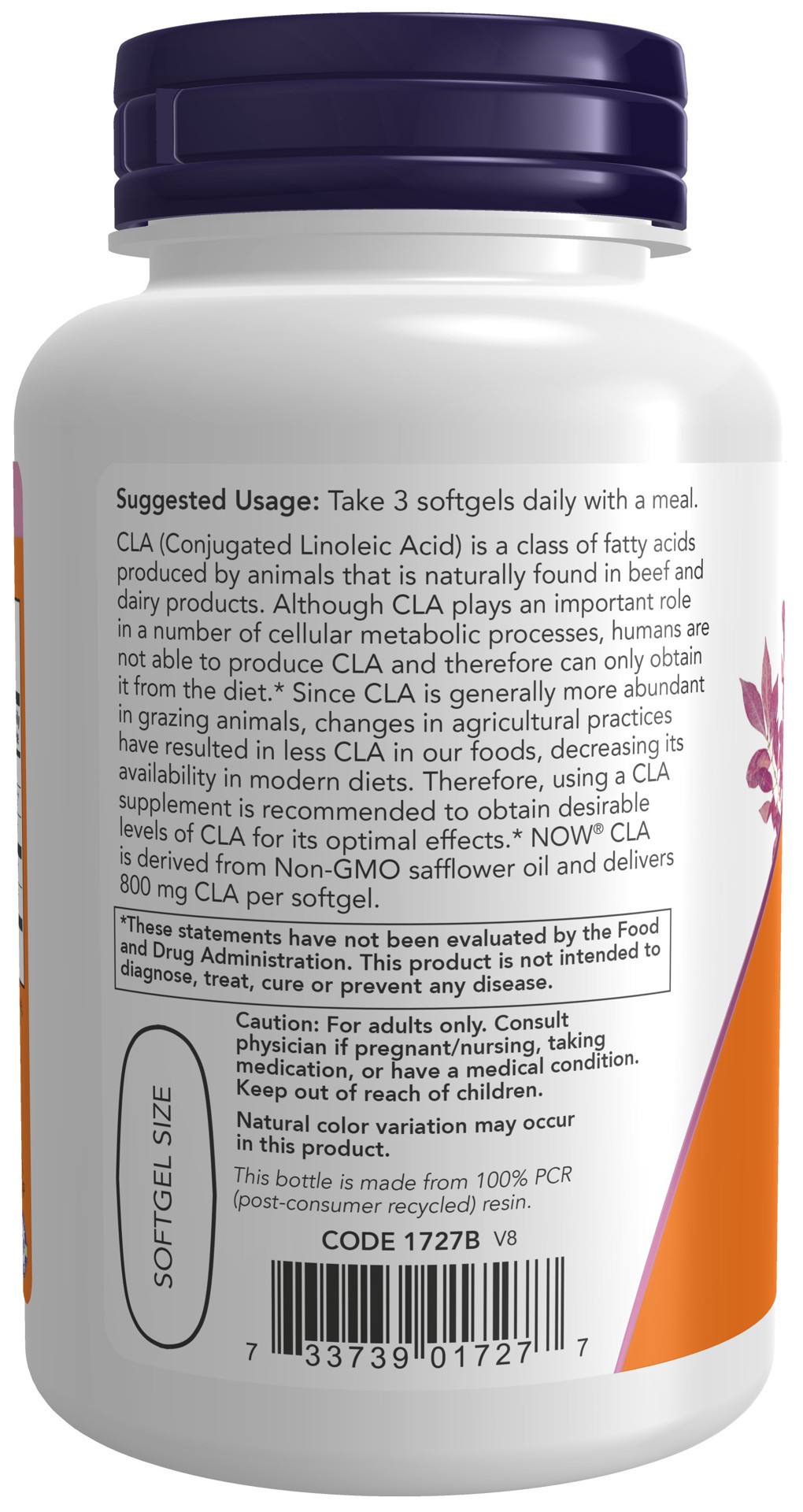 slide 2 of 4, NOW CLA (Conjugated Linoleic Acid) 800 mg - 90 Softgels, 90 ct
