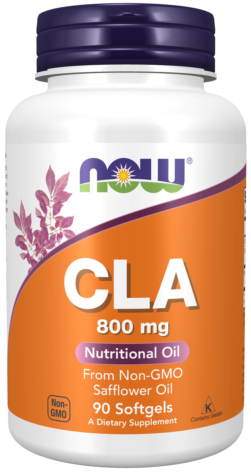 slide 1 of 4, NOW CLA (Conjugated Linoleic Acid) 800 mg - 90 Softgels, 90 ct