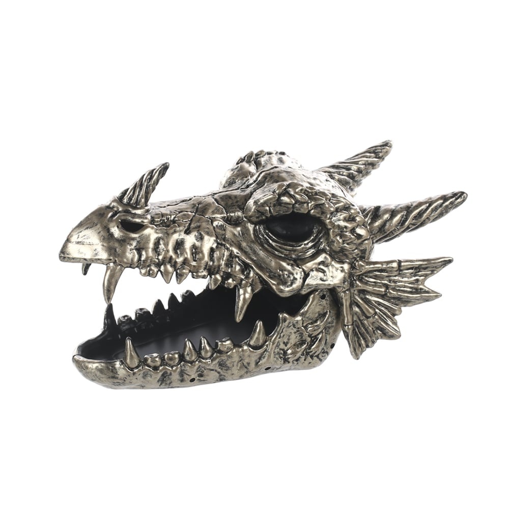 slide 1 of 1, Holiday Home Skeletal Dragon Head - Silver, 8.25 in