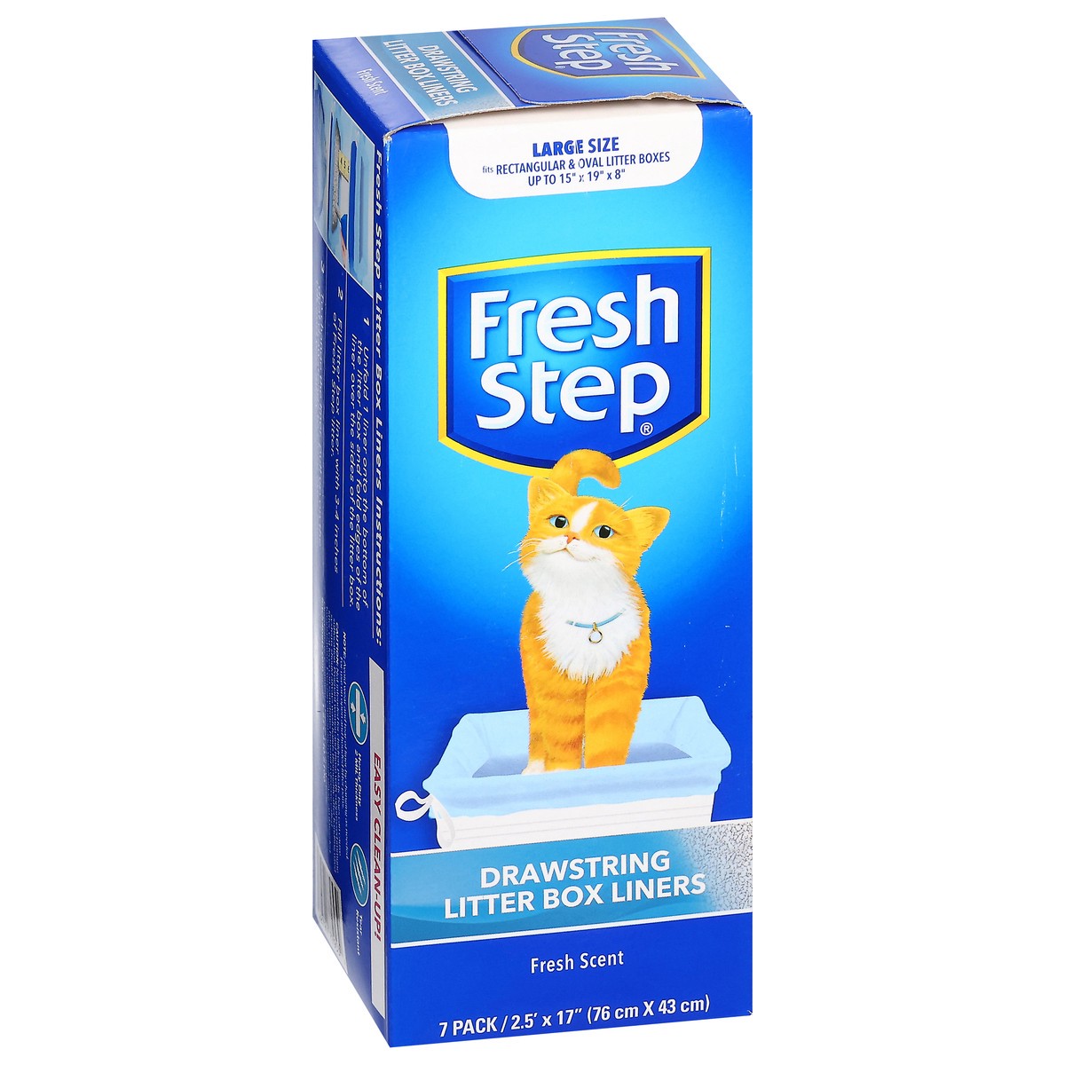 slide 2 of 15, Fresh Step Drawstring Fresh Scent Litter Box Liners Large Size 7 ea, 7 ct; LG