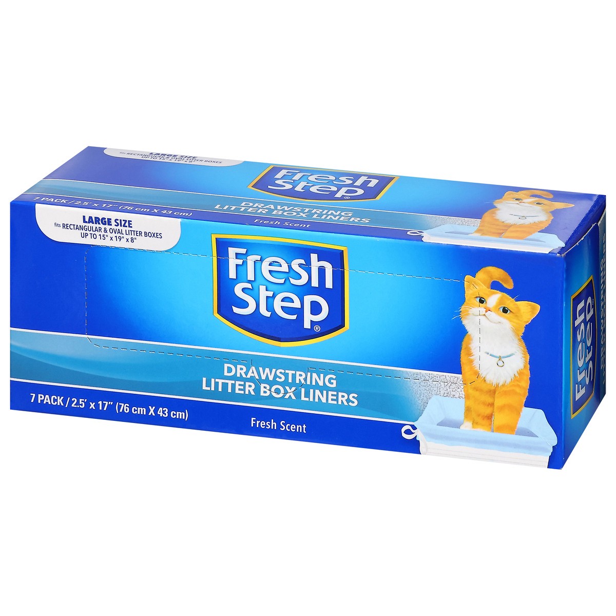 slide 8 of 15, Fresh Step Drawstring Fresh Scent Litter Box Liners Large Size 7 ea, 7 ct; LG