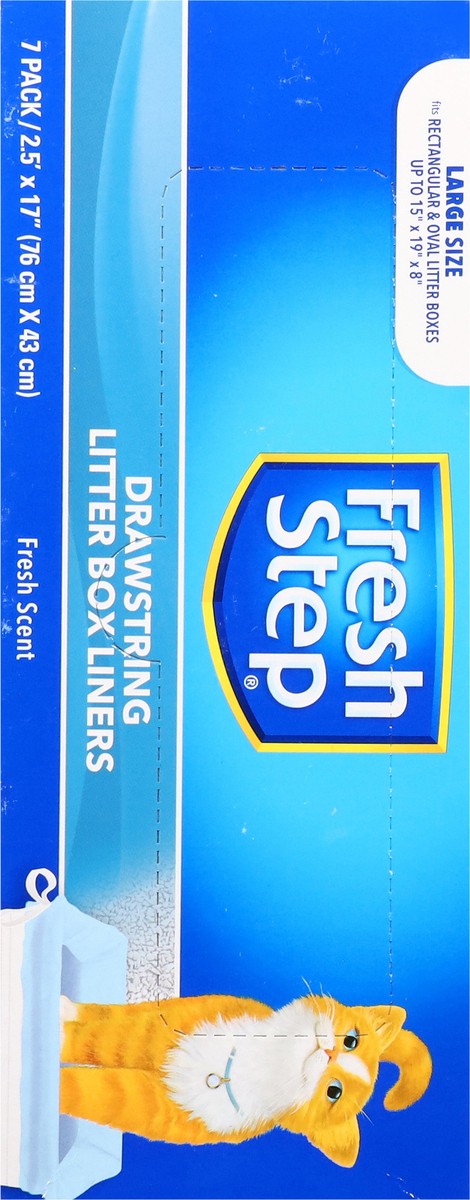 slide 14 of 15, Fresh Step Drawstring Fresh Scent Litter Box Liners Large Size 7 ea, 7 ct; LG