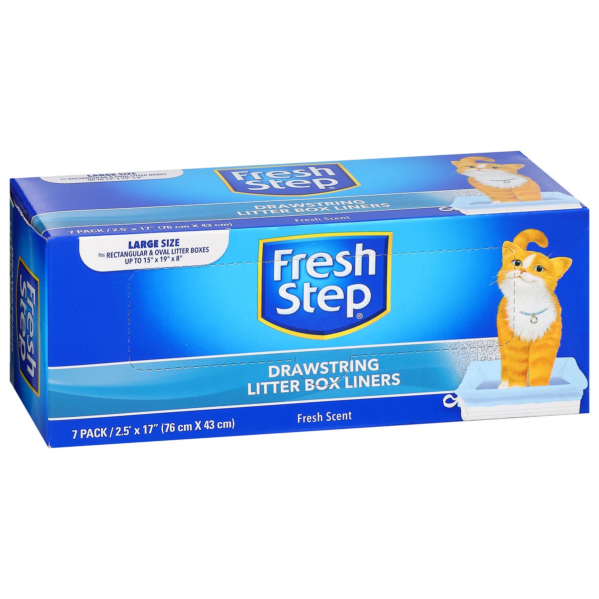 slide 15 of 15, Fresh Step Drawstring Fresh Scent Litter Box Liners Large Size 7 ea, 7 ct; LG