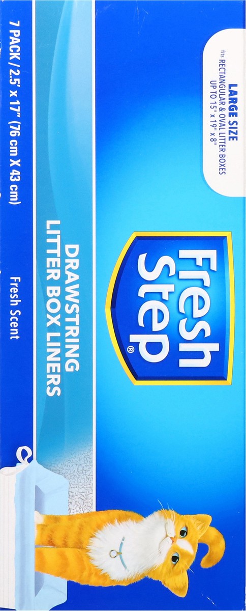 slide 10 of 15, Fresh Step Drawstring Fresh Scent Litter Box Liners Large Size 7 ea, 7 ct; LG