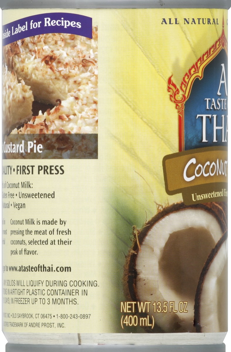 slide 4 of 4, A Taste of Thai Taste Thai Coconut Milk, 13.5 fl oz