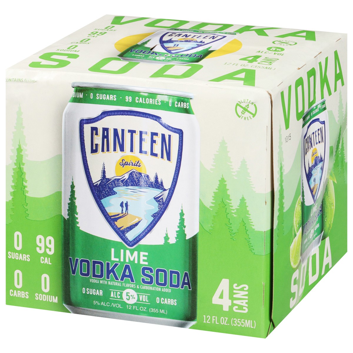 slide 6 of 9, Canteen Spirits Lime Vodka Soda 4 - 12 fl oz Cans, 12 oz
