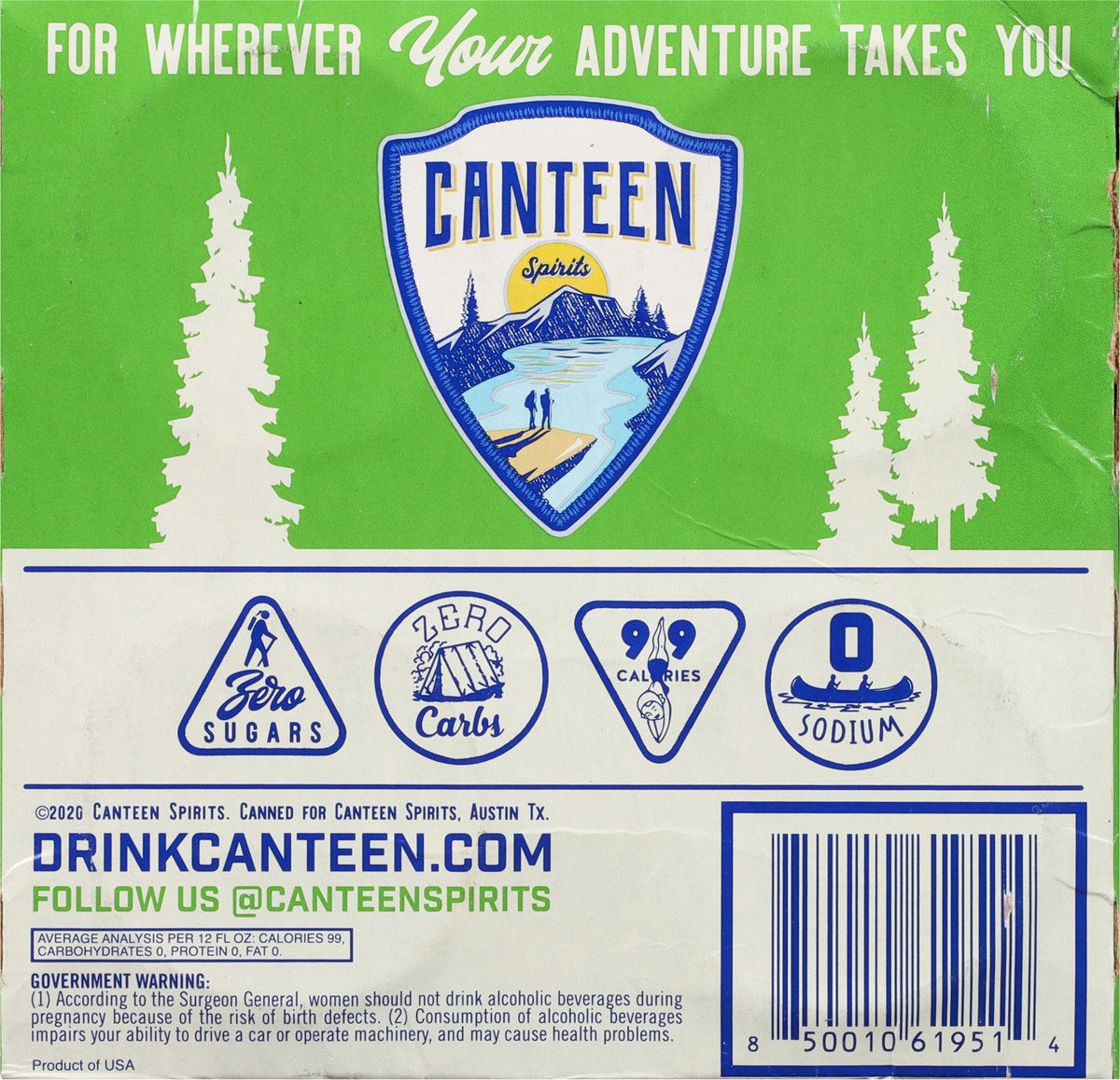 slide 7 of 9, Canteen Spirits Lime Vodka Soda 4 - 12 fl oz Cans, 12 oz