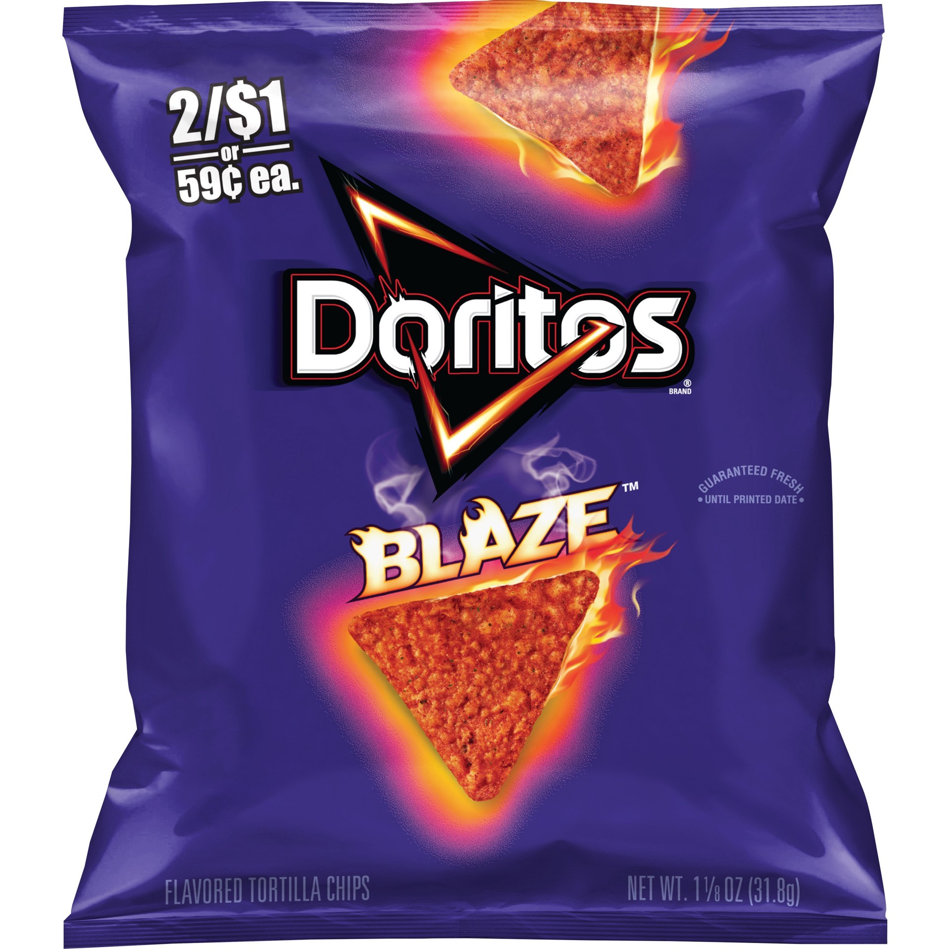 slide 1 of 5, Doritos Flavored Tortilla Chips Blaze 1 1/8 Oz, 1.12 oz