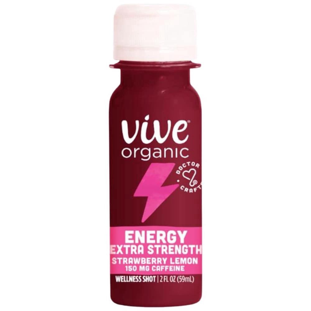 slide 1 of 1, Vive Organic Energy Extra Strength Strawberry Lemon Wellness Shot, 2 fl oz