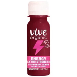 Vive Organic Energy Extra Strength Strawberry Lemon Wellness Shot