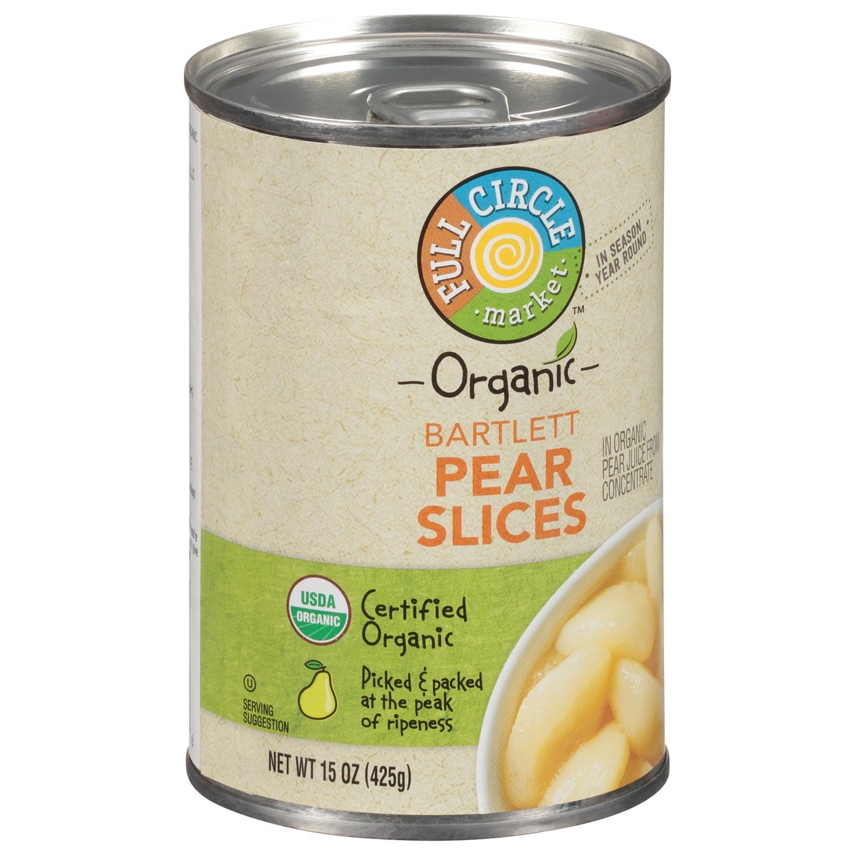 slide 5 of 9, Full Circle Market Organic Bartlett Pear Slices - 15 oz, 15 oz