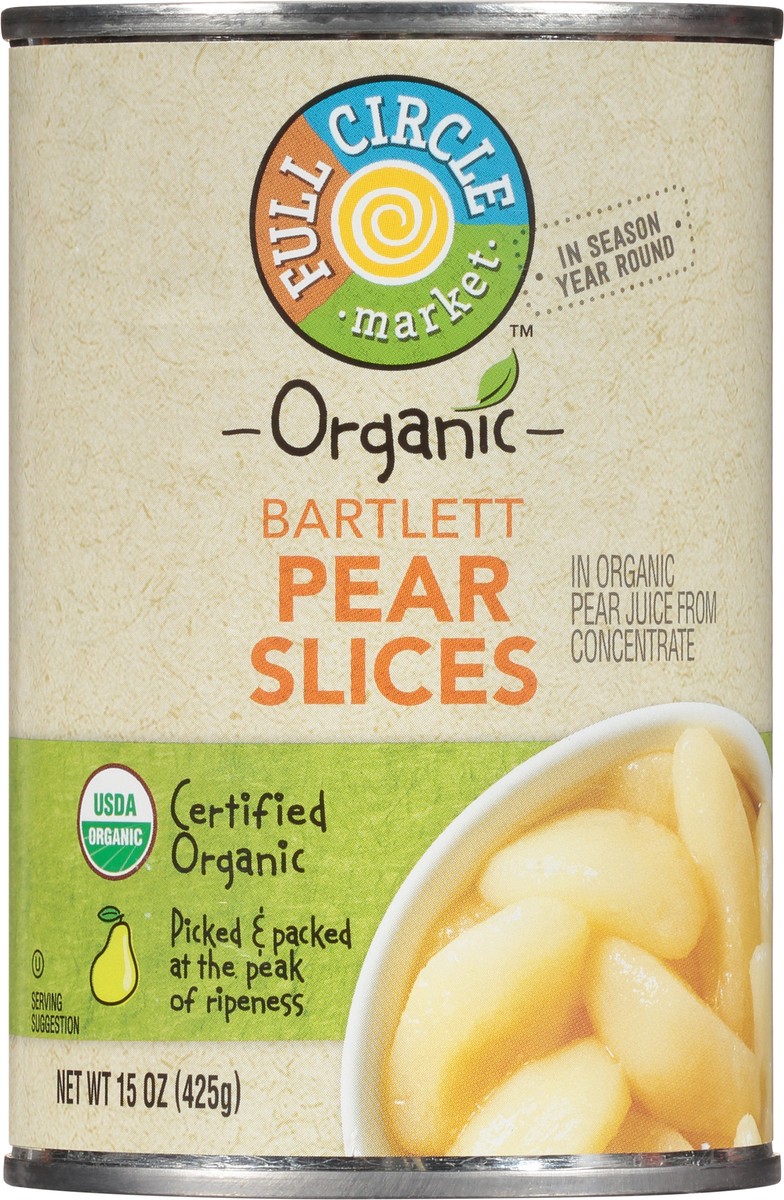 slide 9 of 9, Full Circle Market Organic Bartlett Pear Slices - 15 oz, 15 oz