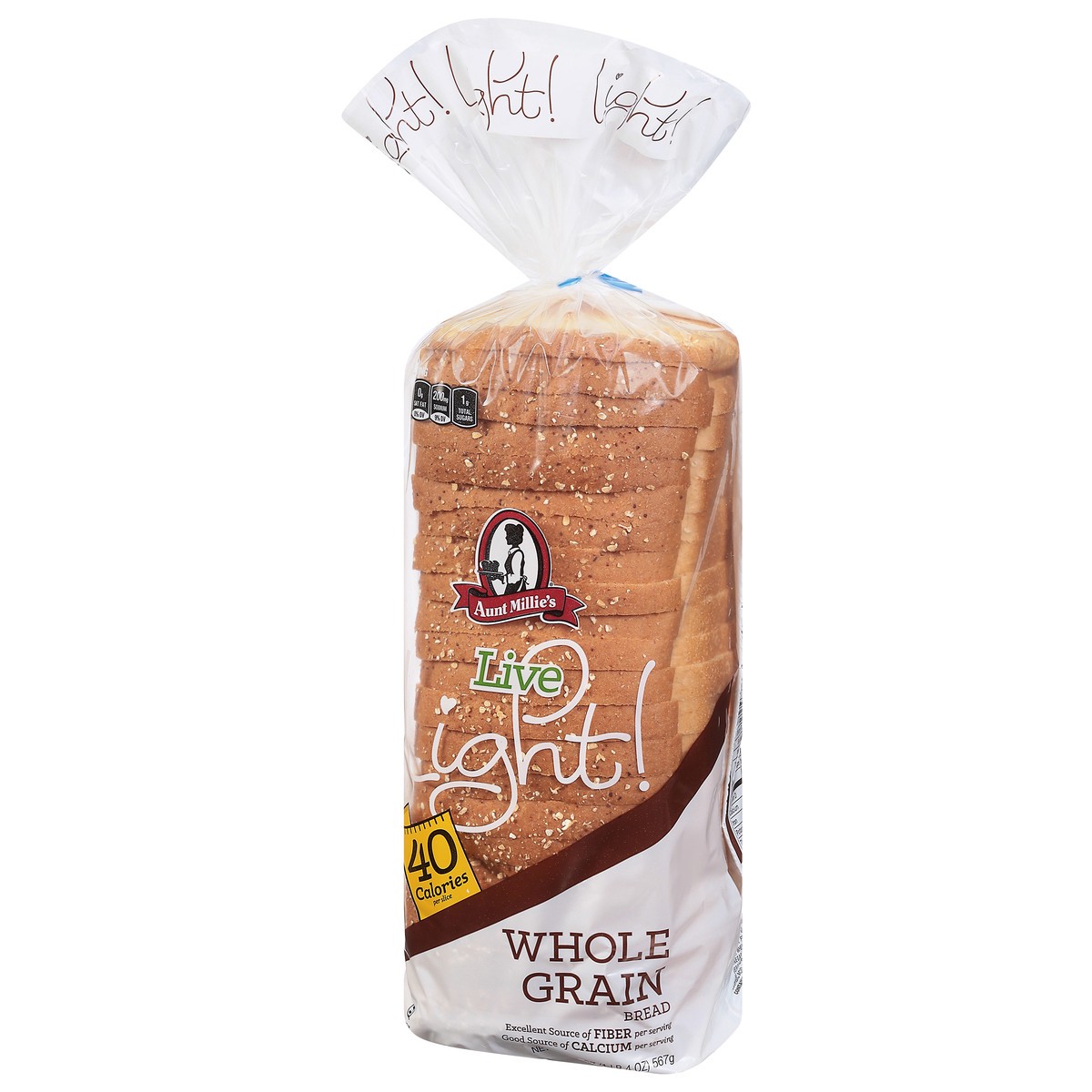 slide 8 of 9, Aunt Millie's Live Light! Whole Grain Bread 20 oz, 20 oz