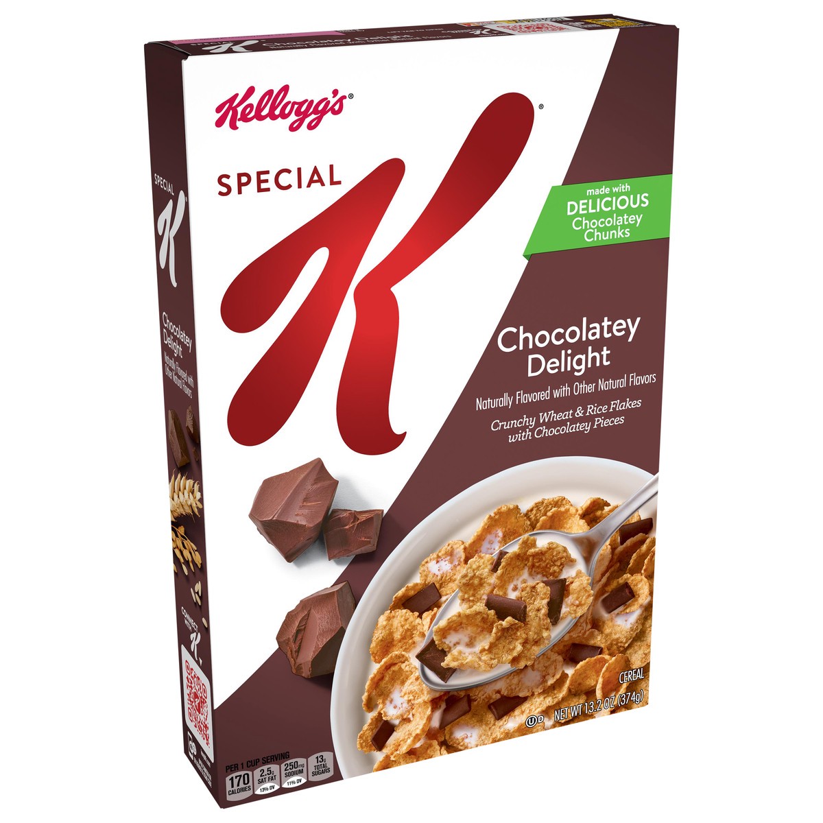 slide 7 of 8, Special K Cold Breakfast Cereal, 11 Vitamins and Minerals, Chocolatey Delight, 13.2oz Box, 1 Box, 13.2 oz