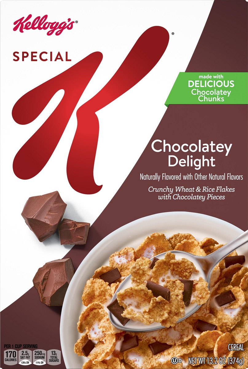 slide 1 of 8, Special K Cold Breakfast Cereal, Chocolatey Delight, 13.2oz Box, 13.2 oz