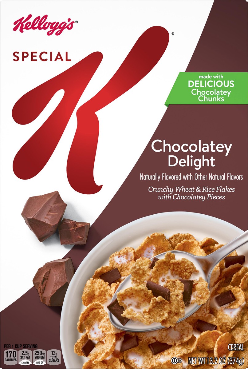 slide 3 of 8, Special K Cold Breakfast Cereal, 11 Vitamins and Minerals, Chocolatey Delight, 13.2oz Box, 1 Box, 13.2 oz