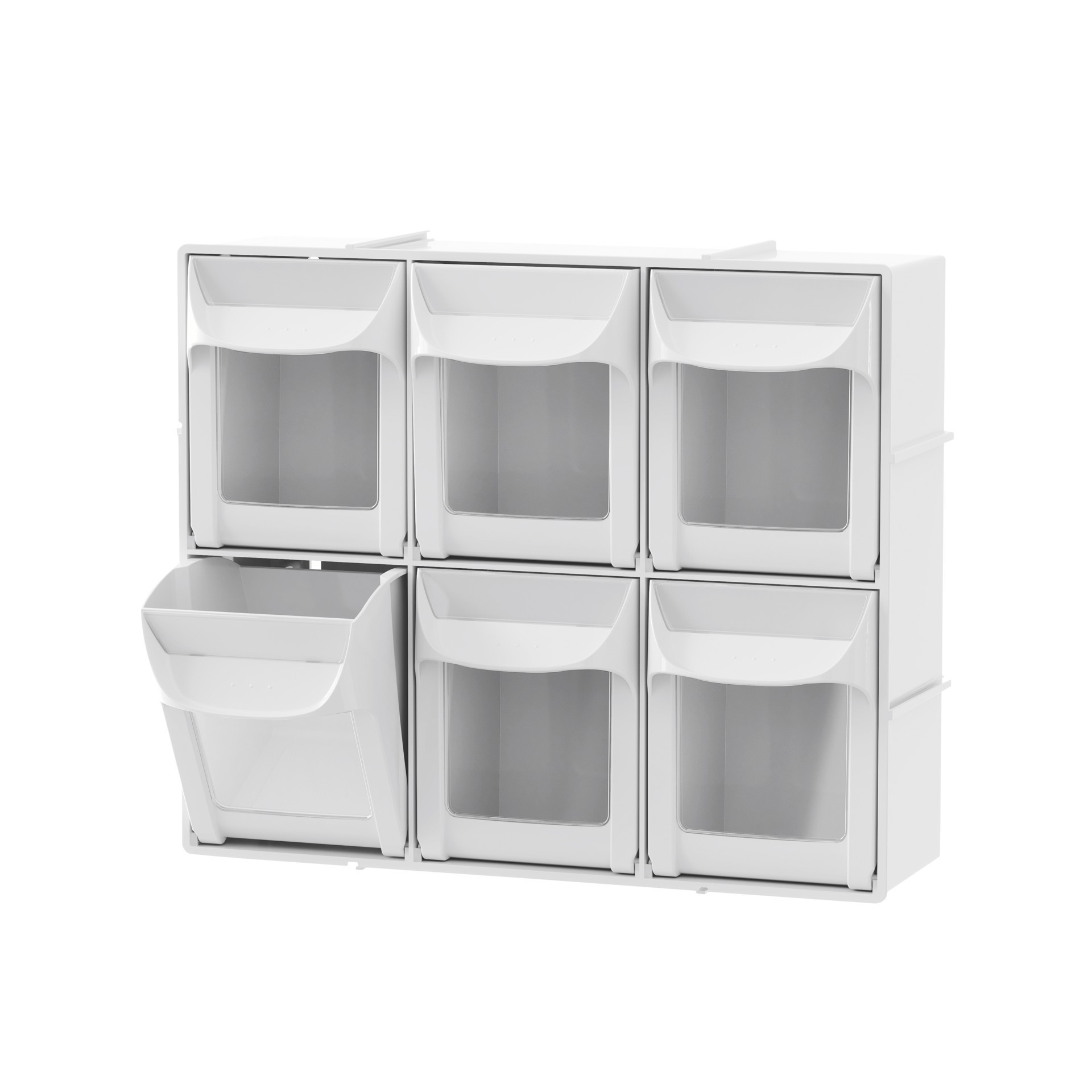 slide 4 of 5, 6-Drawer Tip-Out Storage Bin By Simply Tidy, 12 in x 4 in x 10 in