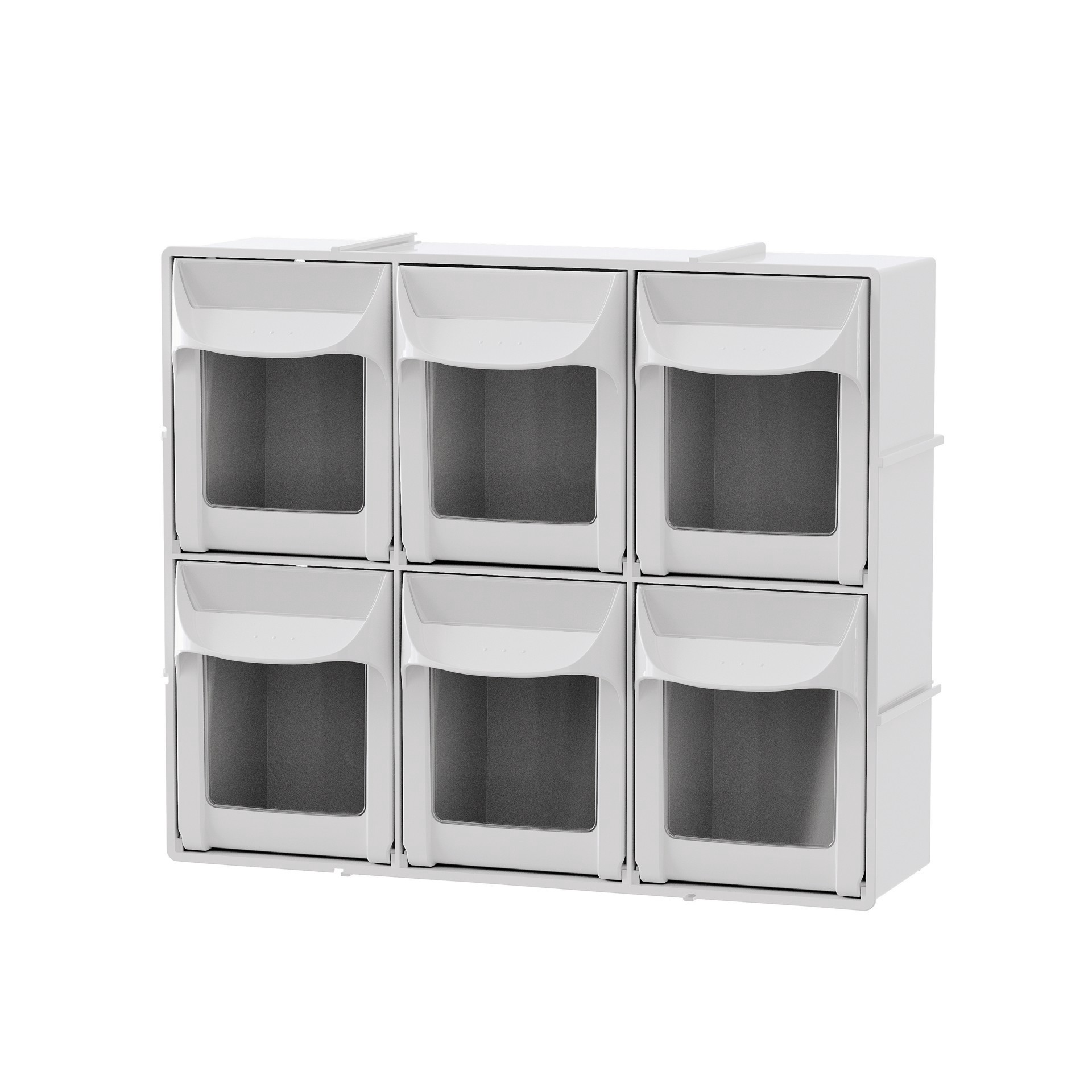 slide 3 of 5, 6-Drawer Tip-Out Storage Bin By Simply Tidy, 12 in x 4 in x 10 in