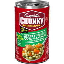 Campbell's Chunky Healthy Request Soup, Hearty Italian Wedding Soup with Meatballs and Spinach, 18.6 oz Can