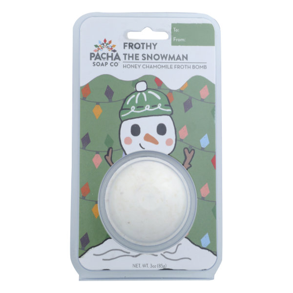 slide 1 of 1, Pacha Soap Co. Frothy The Snowman Froth Bomb, 3 oz