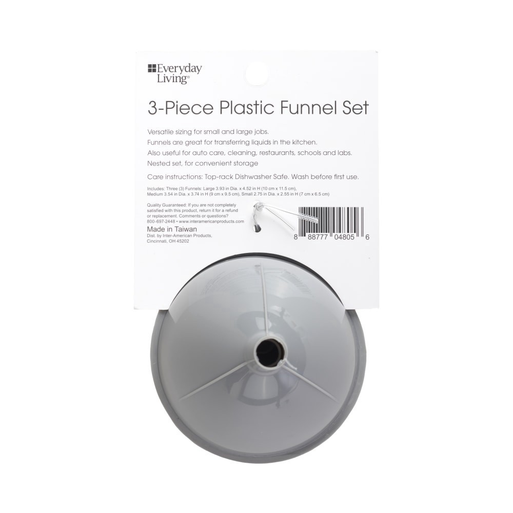 slide 3 of 3, Everyday Living Plastic Funnel Set, 3 ct