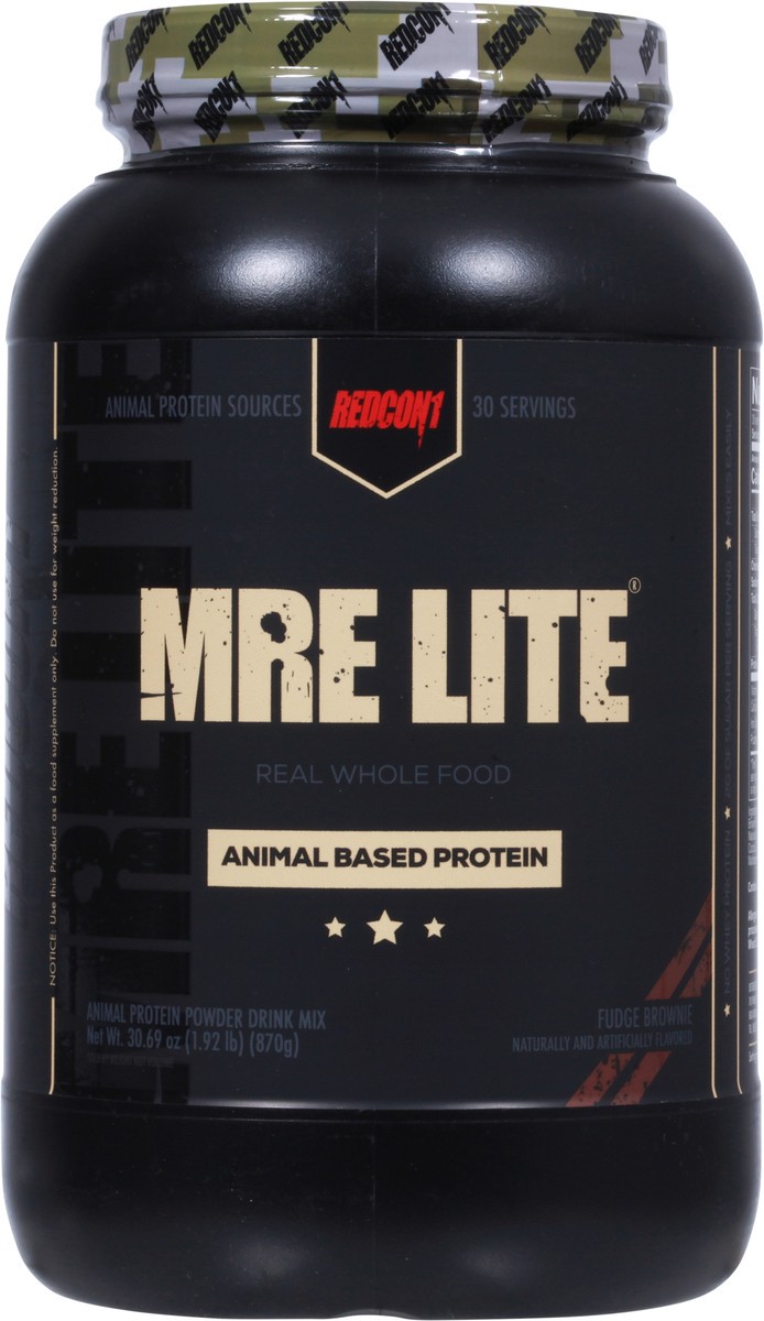 slide 8 of 14, MRE Lite Redcon1 Animal Based Protein Fudge Brownie Powder Drink Mix 30.69 oz, 30.69 oz