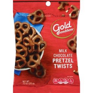 slide 1 of 1, Gold Emblem Milk Chocolate Covered Pretzels, 7.5 Oz, 7.5 oz