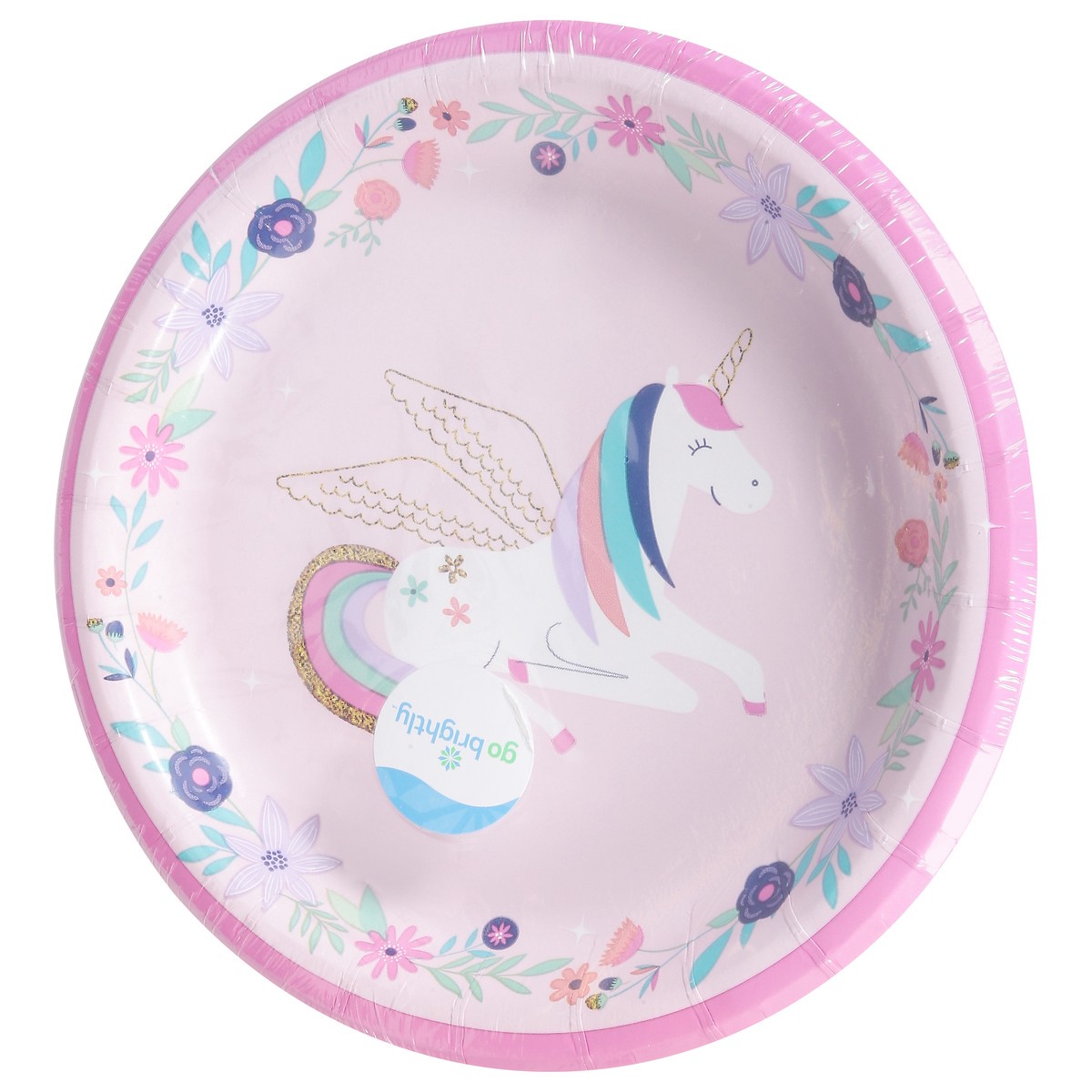 slide 4 of 11, Go Brightly 6.75 Inch Unicorn Wishes Dessert Plates 8 ea, 8 ct