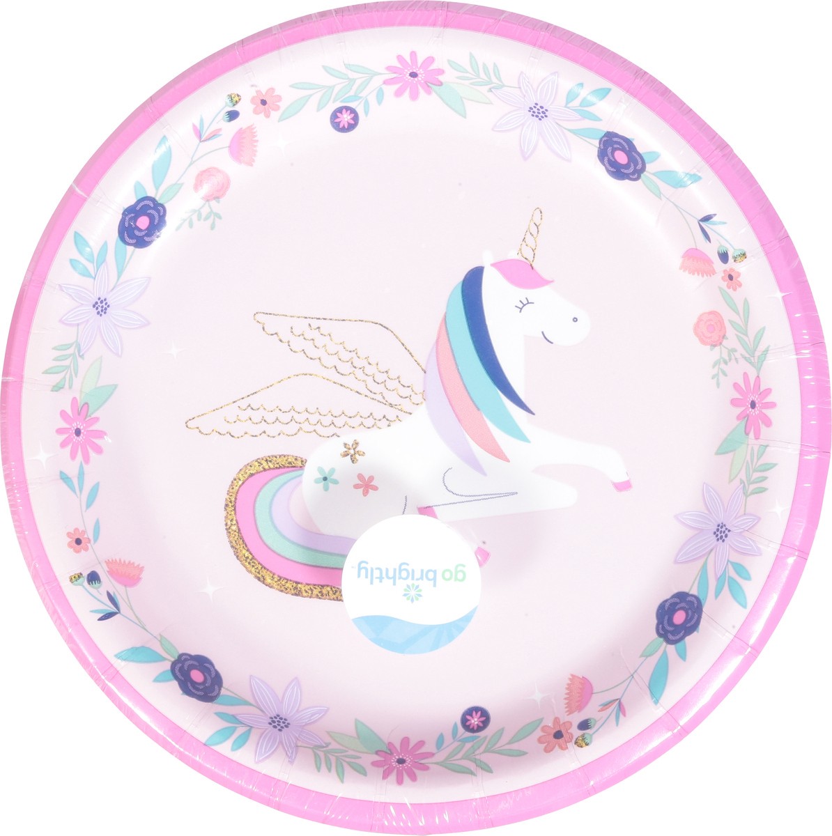 slide 8 of 11, Go Brightly 6.75 Inch Unicorn Wishes Dessert Plates 8 ea, 8 ct