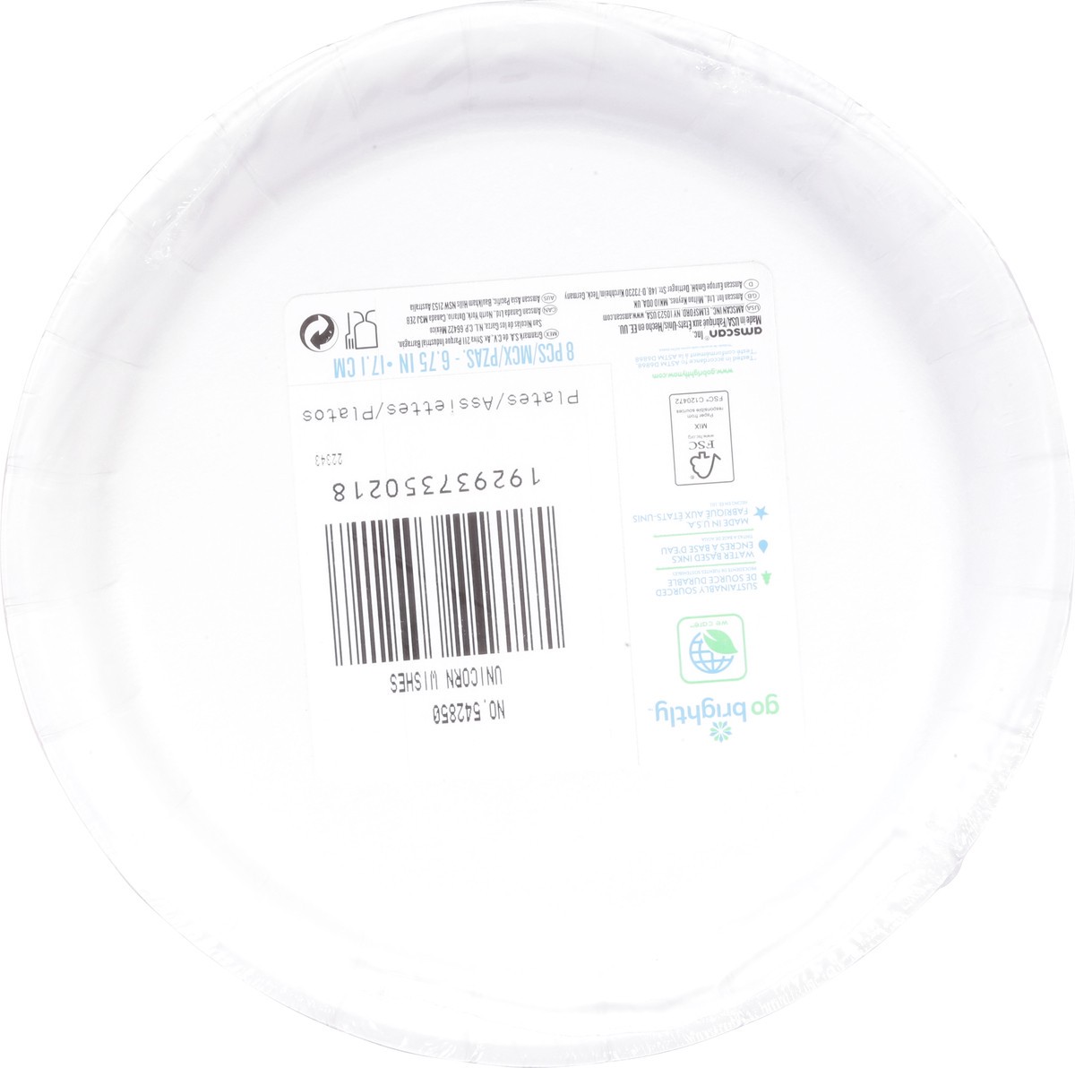 slide 10 of 11, Go Brightly 6.75 Inch Unicorn Wishes Dessert Plates 8 ea, 8 ct