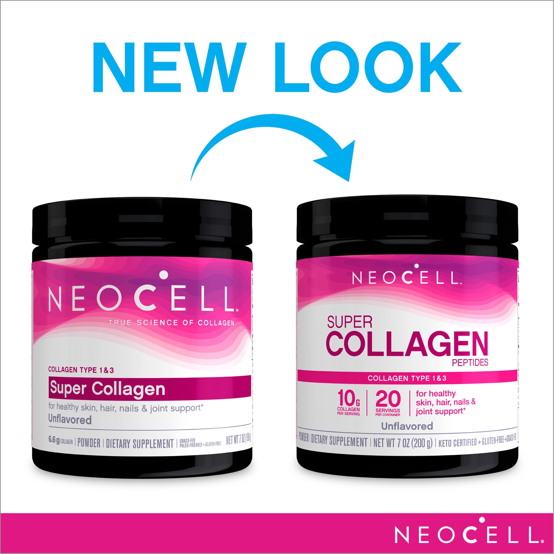 slide 4 of 5, NeoCell Powder Type 1 & 3 Super Unflavored Collagen 7 oz, 7 oz