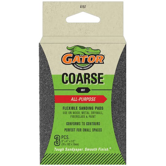 slide 1 of 5, Gator Finishing Gator Coarse Grit All-Purpose Flexible Sanding Pads, 3ct., 3 ct
