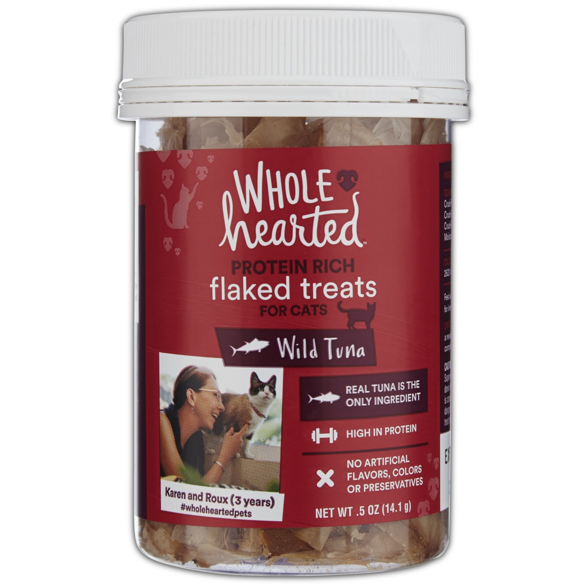 slide 1 of 1, WholeHearted Flaked Cat Treats - Wild Tuna, 0.5 oz