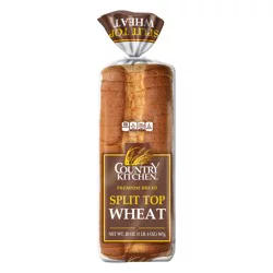 Country Kitchen Premium Split Top Wheat Bread, Sliced Wheat Bread, 20 oz Loaf﻿