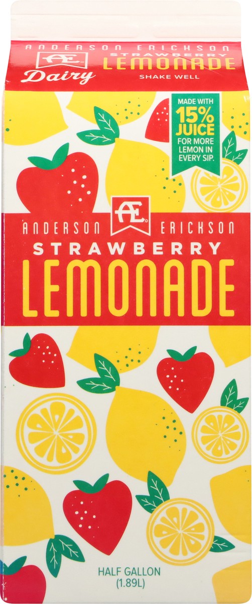 slide 5 of 13, Anderson Erickson Dairy AE Dairy Strawberry Lemonade, 1/2 gal