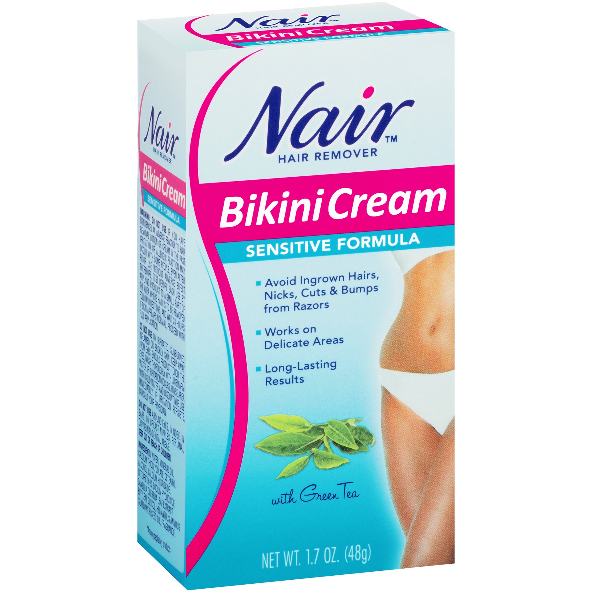 slide 2 of 3, Nair Hair Remover Sensitive Formula Bikini Cream Hair Removal, 1.7 Oz Box, 1 ct