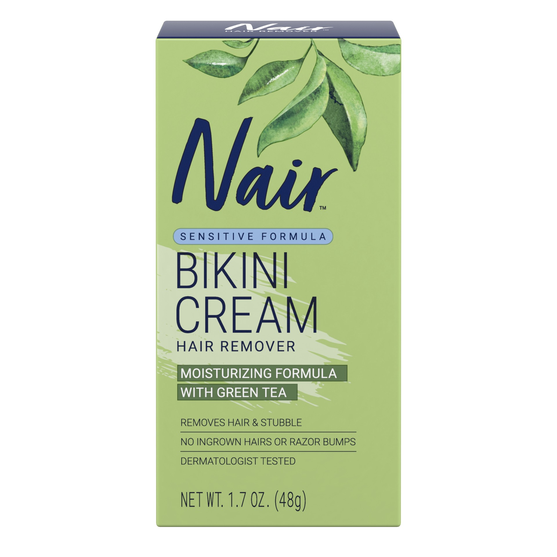 slide 1 of 3, Nair Hair Remover Sensitive Formula Bikini Cream Hair Removal, 1.7 Oz Box, 1 ct