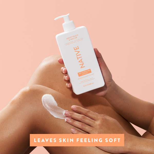 slide 13 of 21, Native Moisturizing Hand & Body Lotion, Sweet Peach & Nectar, Silicone Free, for Women and Men, 16.5 oz, 16.5 oz