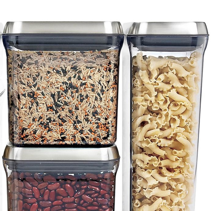 slide 3 of 5, OXO SteeLPOP Stainless Steel Food Storage Container Set, 5 ct