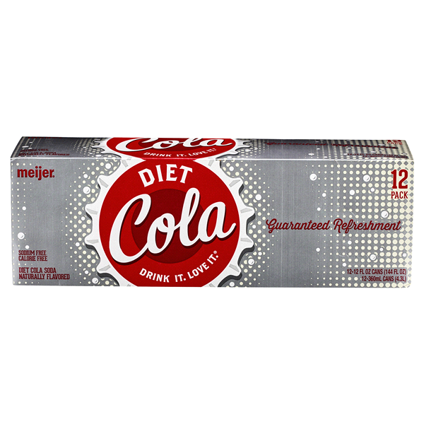 slide 1 of 2, Meijer Diet Cola Cans, 12 ct