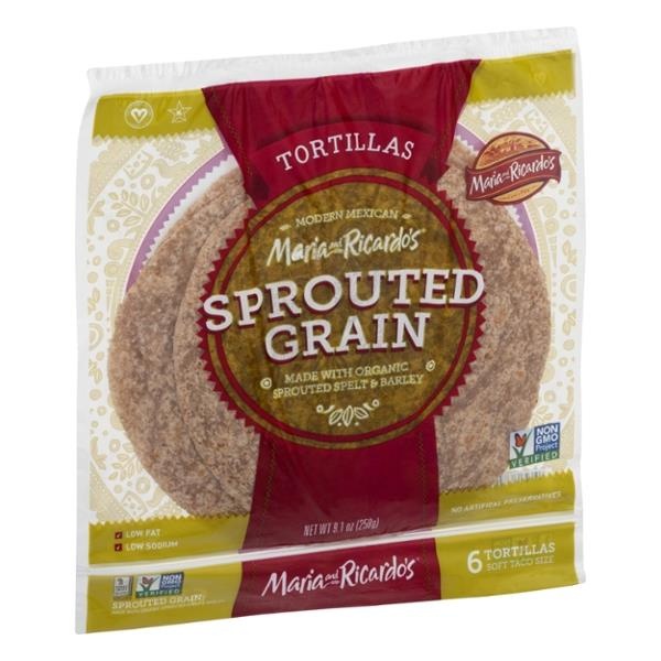 slide 1 of 1, Maria & Ricardo's Sprouted Grain Tortillas, 9.1 oz